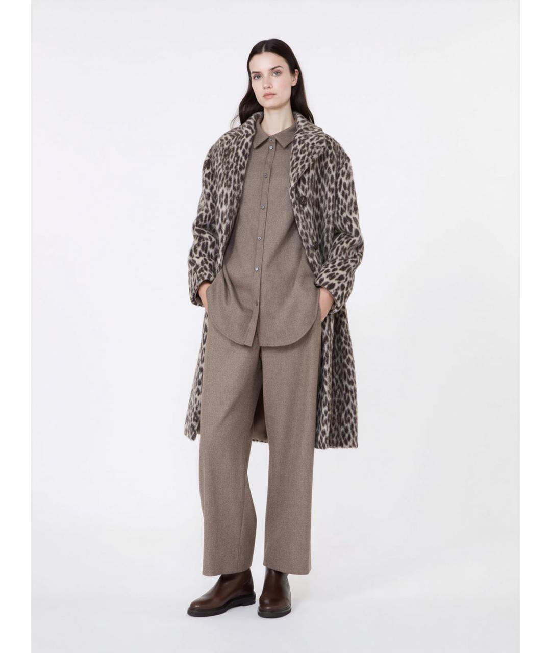 'S MAX MARA Бежевые шерстяные прямые брюки, фото 2