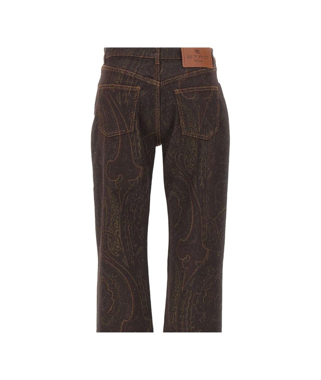 ETRO Коричневые хлопковые прямые брюки, фото 2