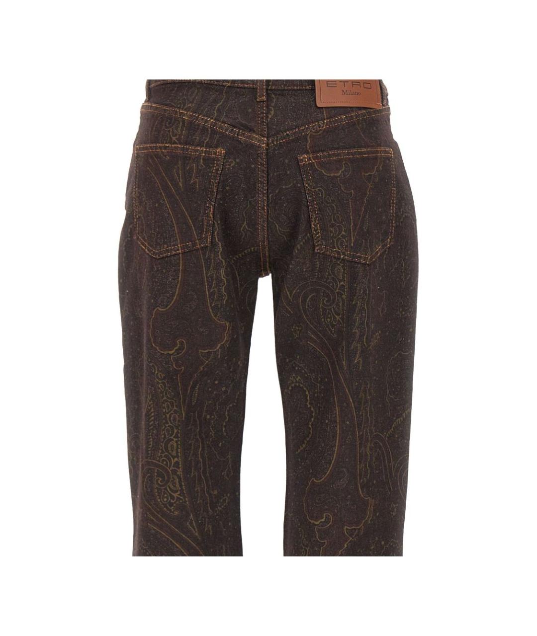 ETRO Коричневые хлопковые прямые брюки, фото 3