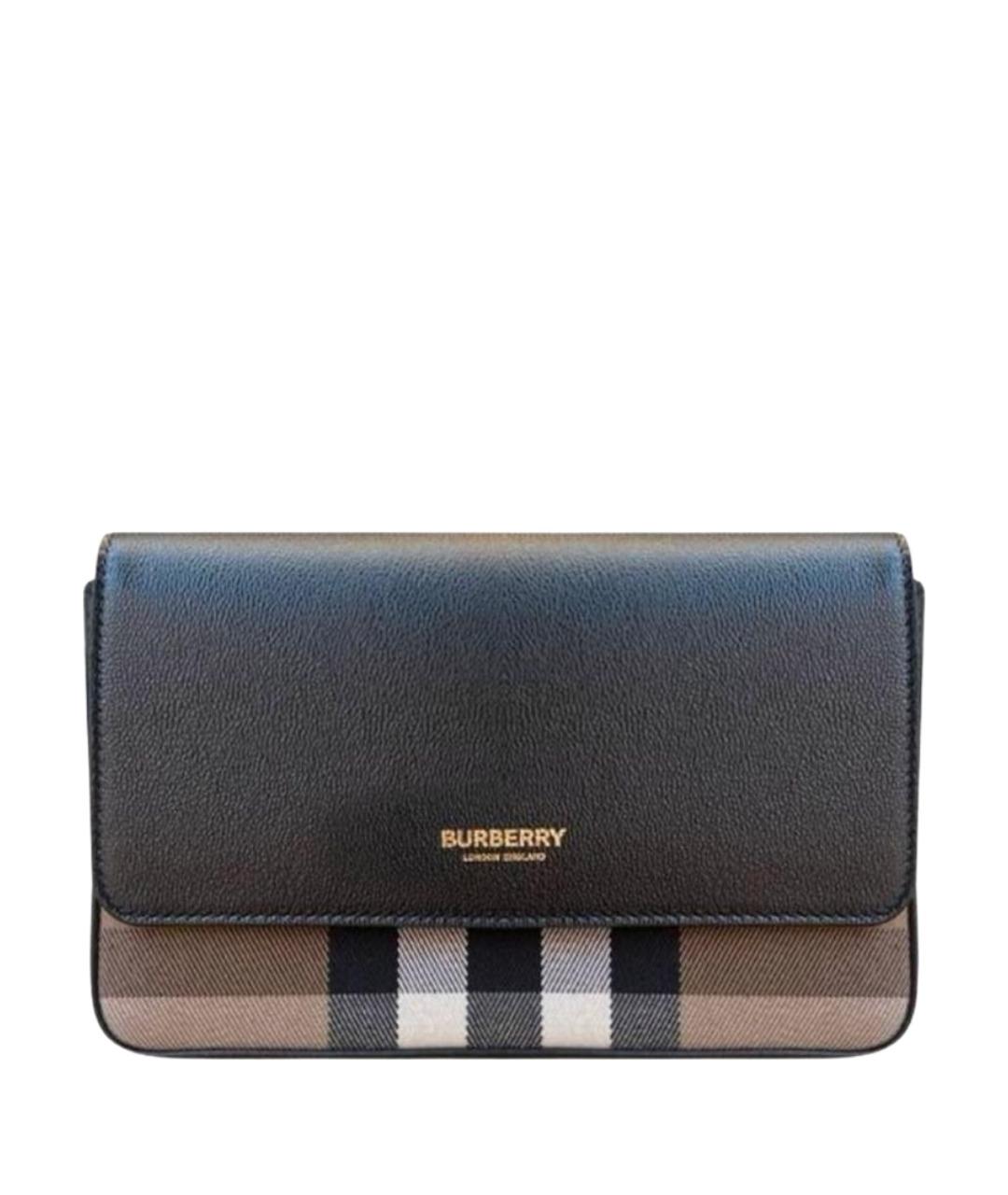 BURBERRY Черная кожаная сумка через плечо, фото 1