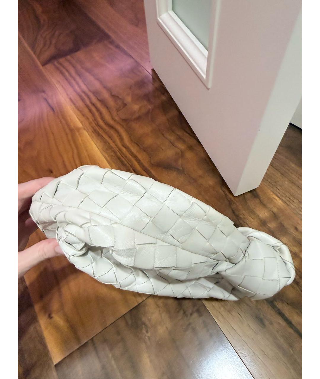 BOTTEGA VENETA Белая кожаная сумка с короткими ручками, фото 2