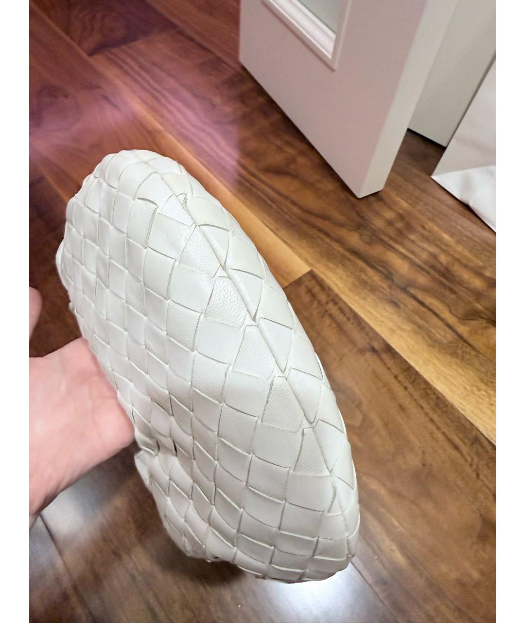 BOTTEGA VENETA Белая кожаная сумка с короткими ручками, фото 3