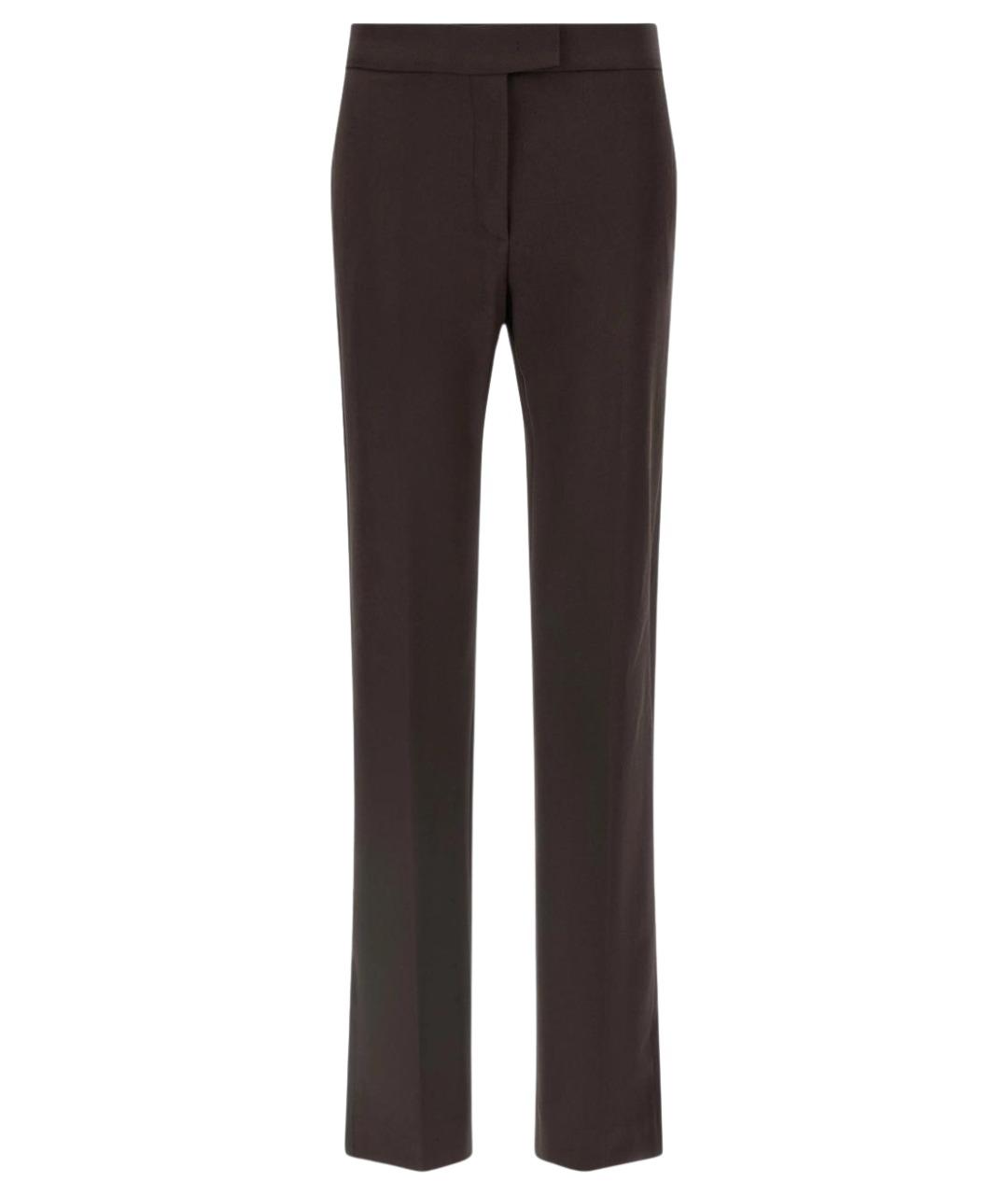 SPORTMAX Коричневые шерстяные прямые брюки, фото 1