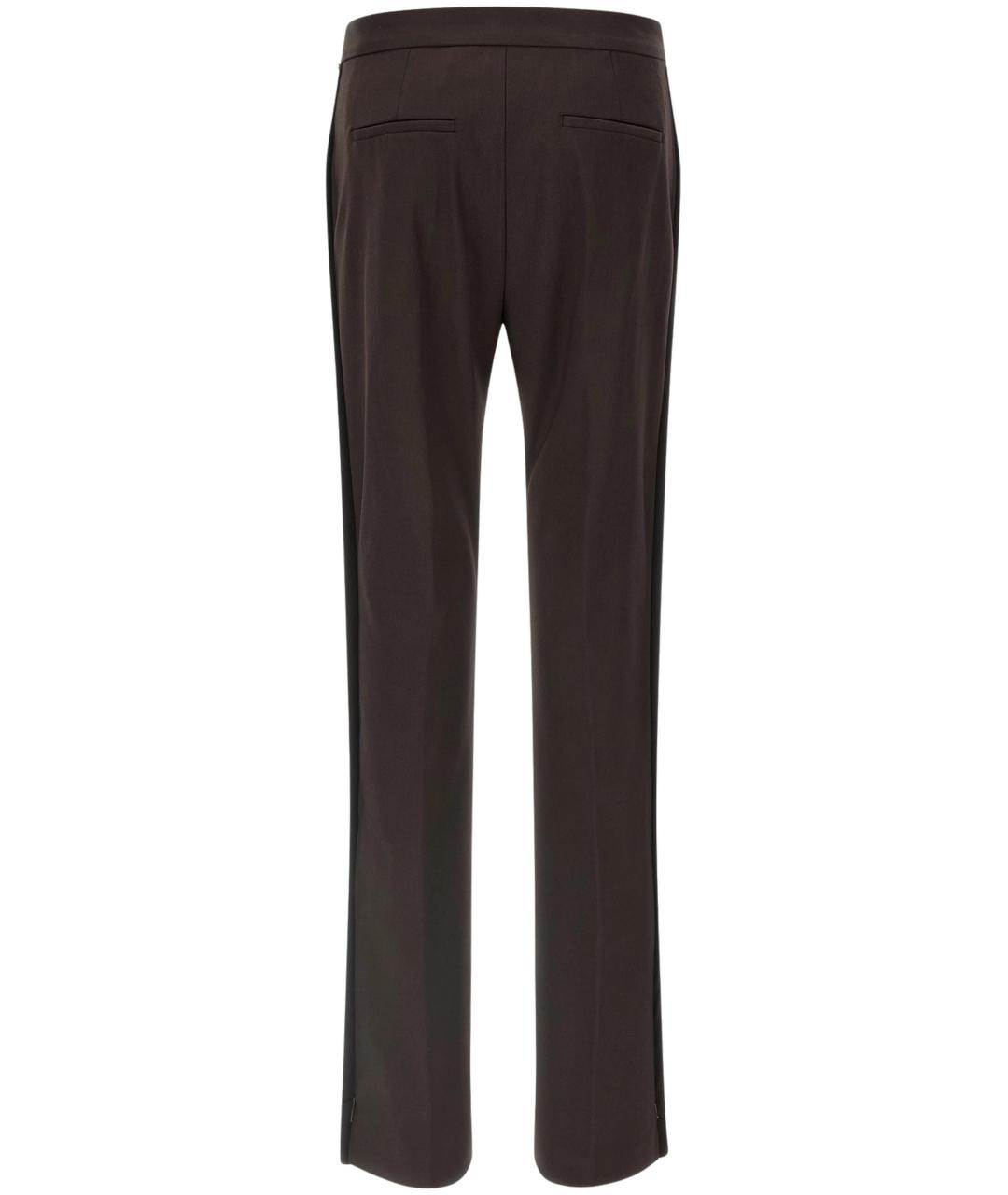 SPORTMAX Коричневые шерстяные прямые брюки, фото 2