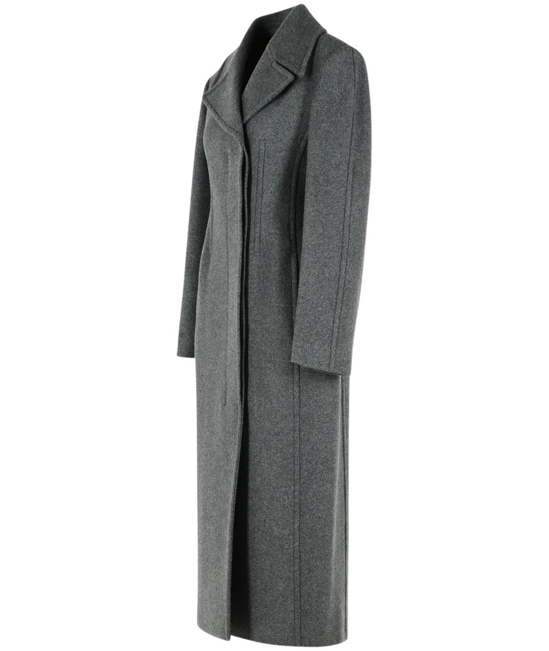 SPORTMAX Серое шерстяное пальто, фото 3