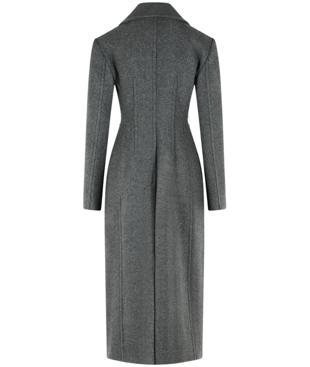 SPORTMAX Серое шерстяное пальто, фото 2
