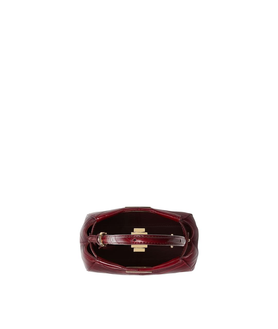 FENDI Бордовая кожаная сумка тоут, фото 4