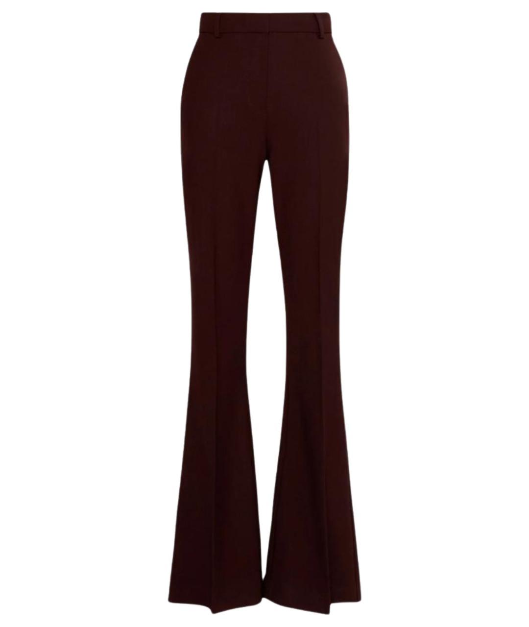 SPORTMAX Бордовые шерстяные прямые брюки, фото 1