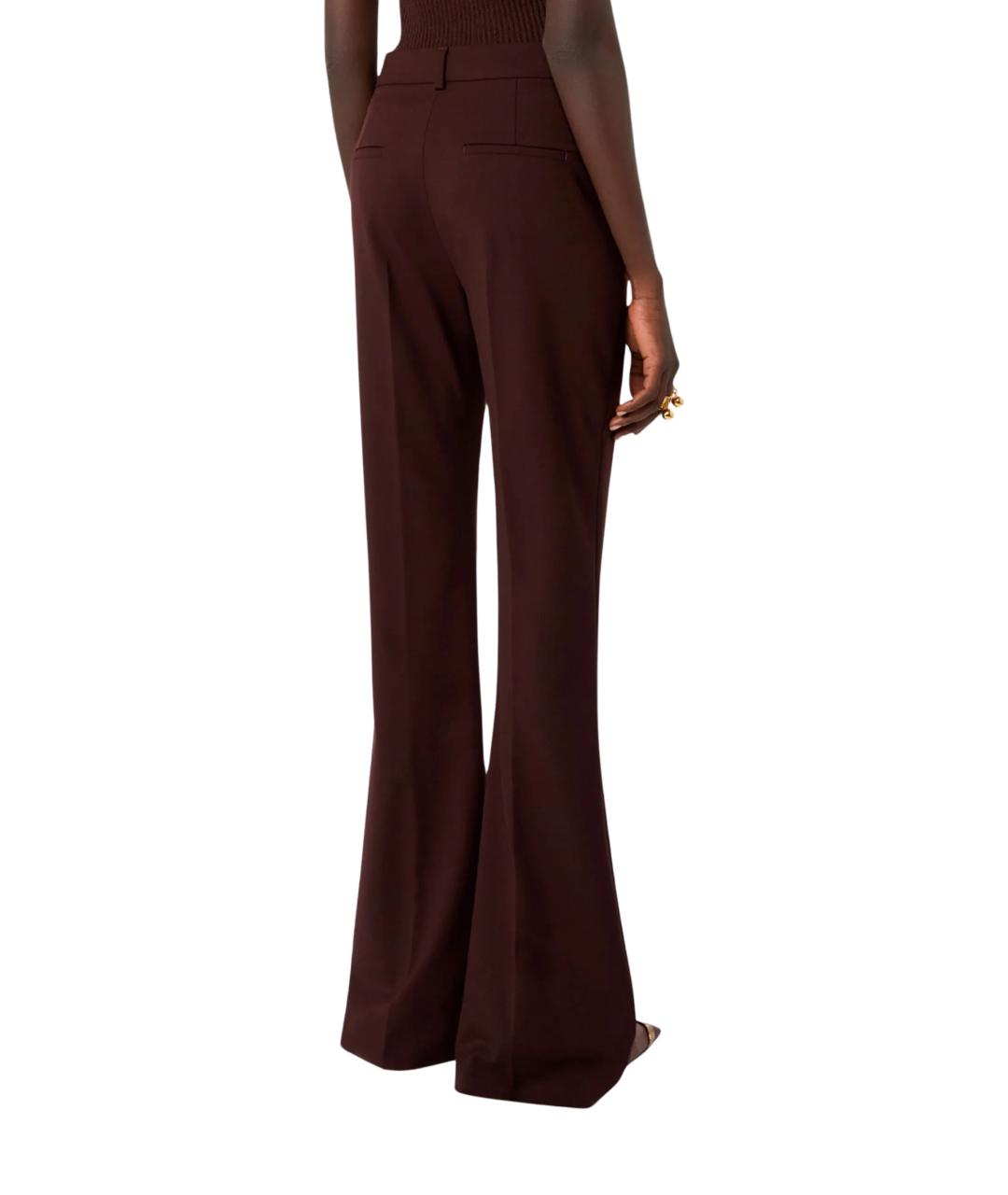 SPORTMAX Бордовые шерстяные прямые брюки, фото 3