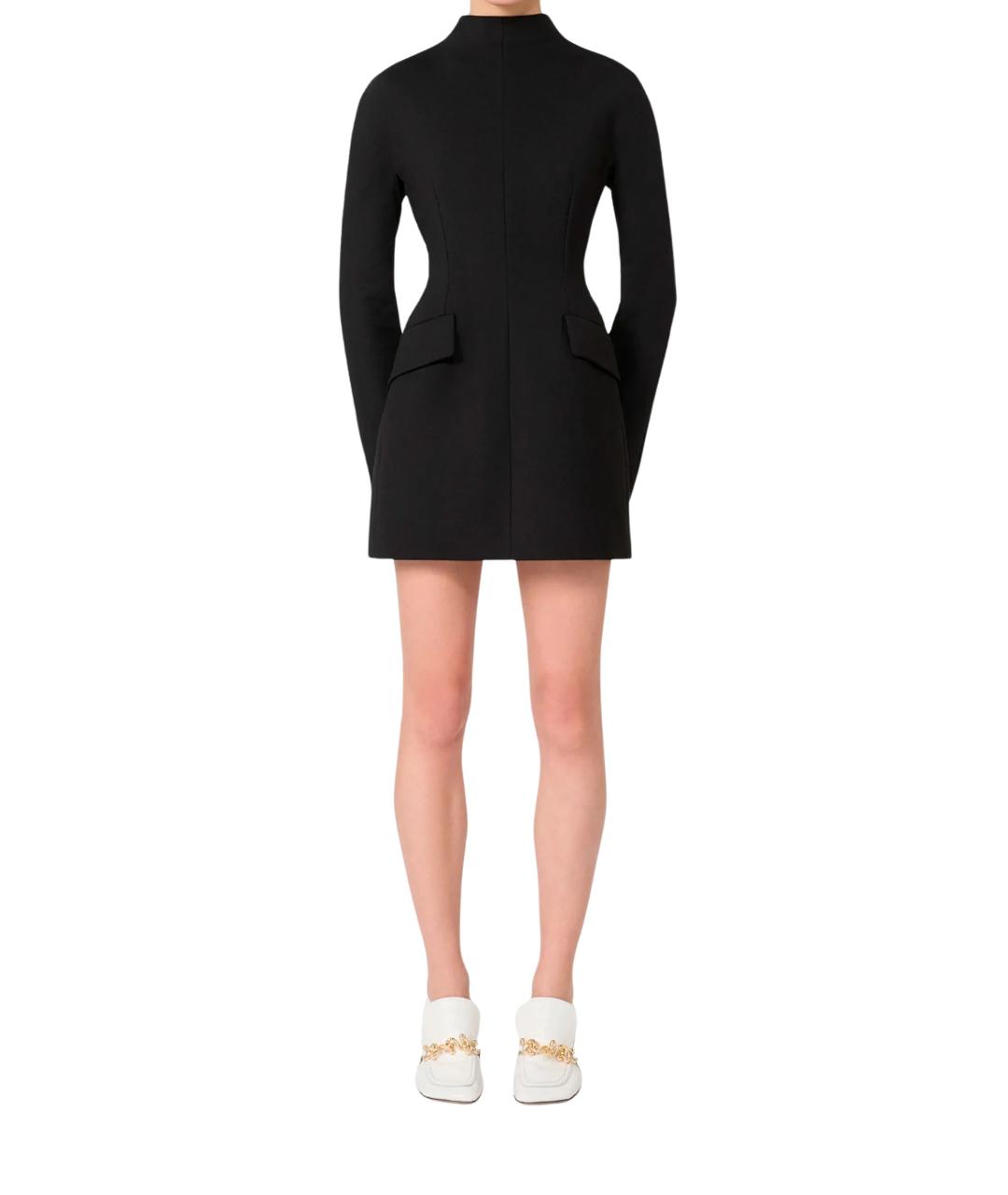 SPORTMAX Черное шерстяное повседневное платье, фото 2