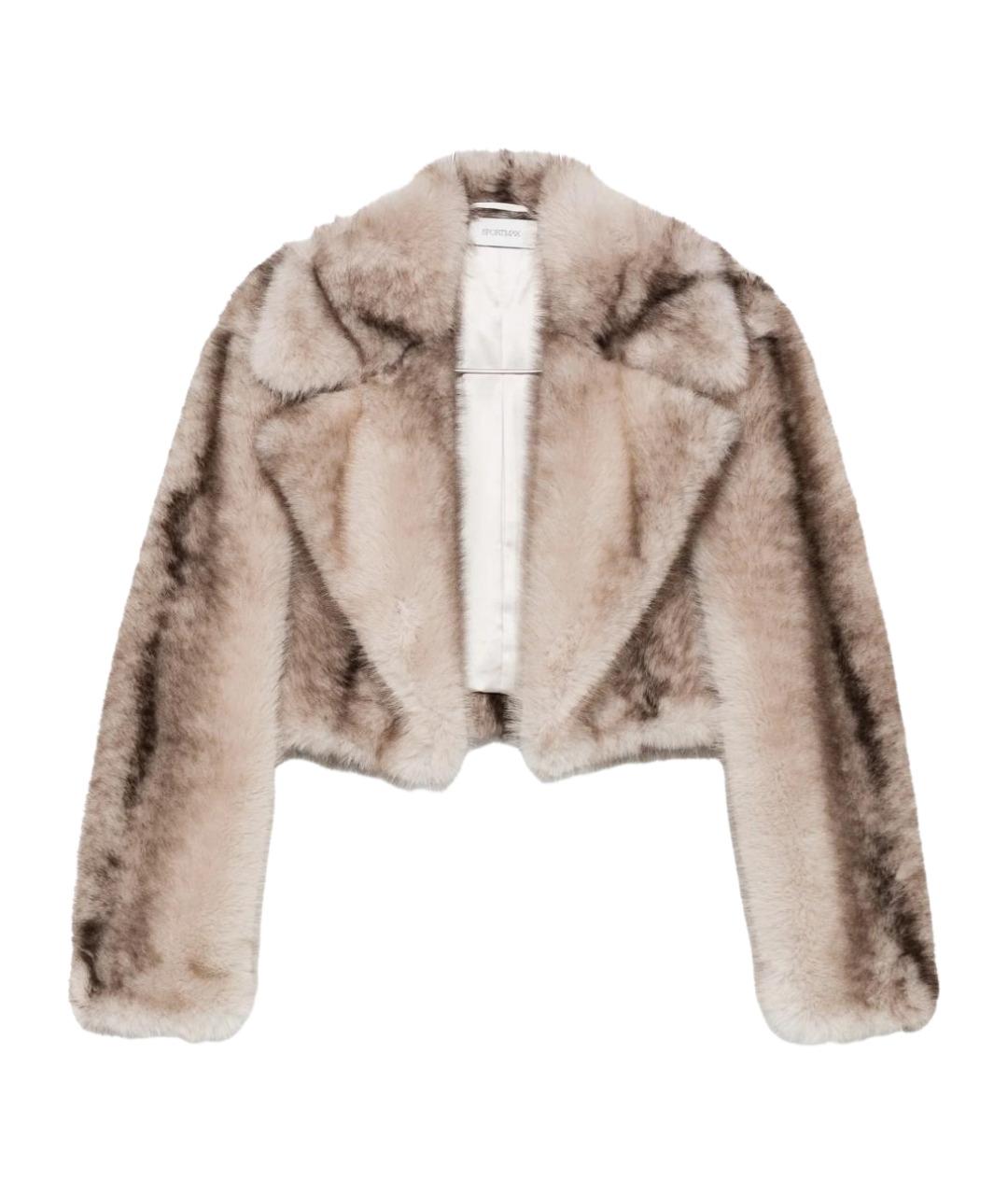 SPORTMAX Бежевая полиэстеровая куртка, фото 1