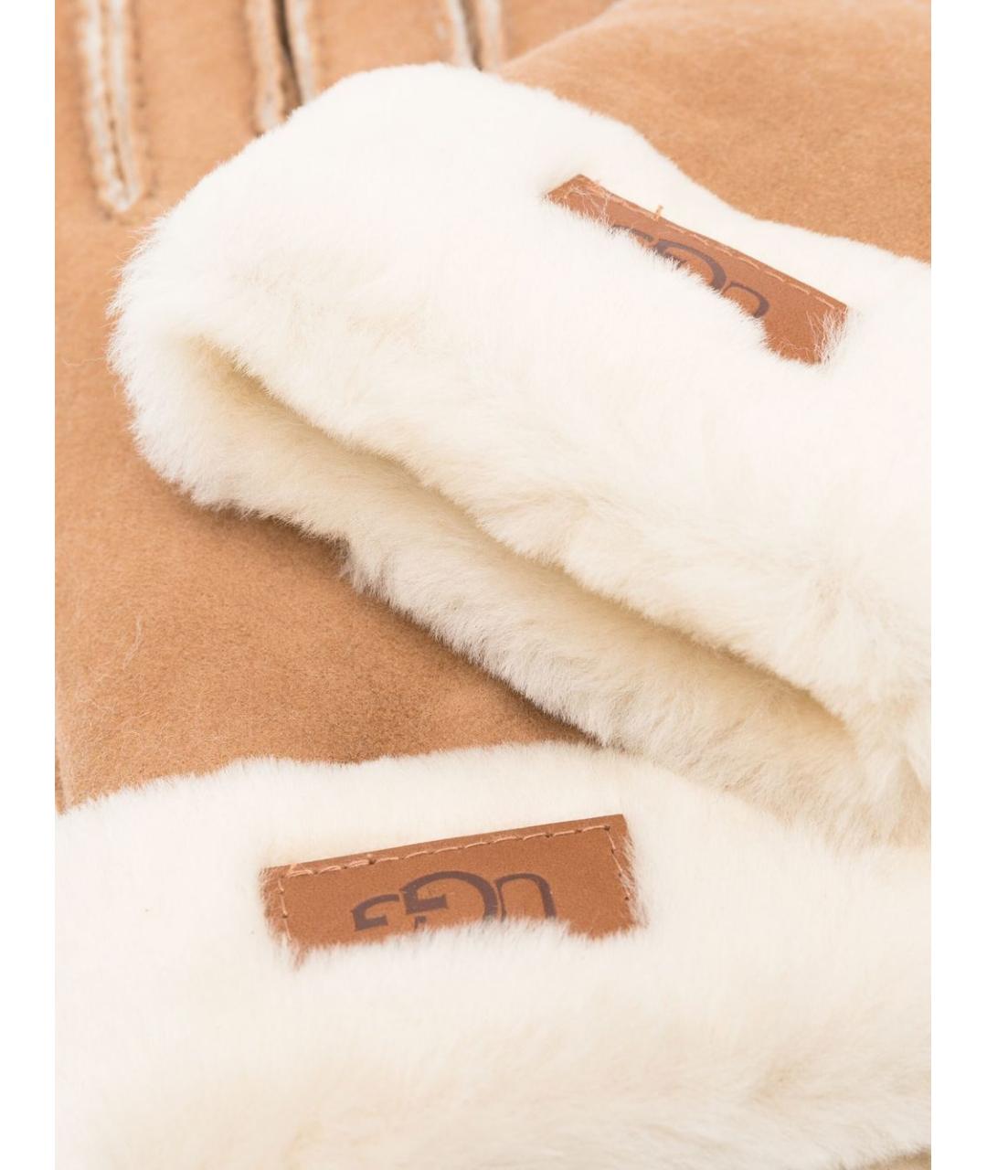 UGG Коричневые кожаные перчатки, фото 2