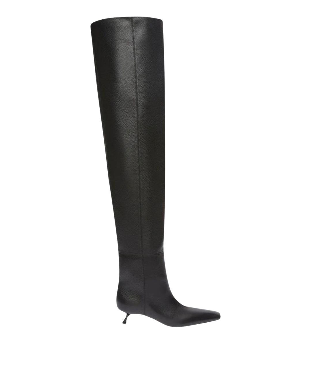 SPORTMAX Черные кожаные сапоги, фото 1