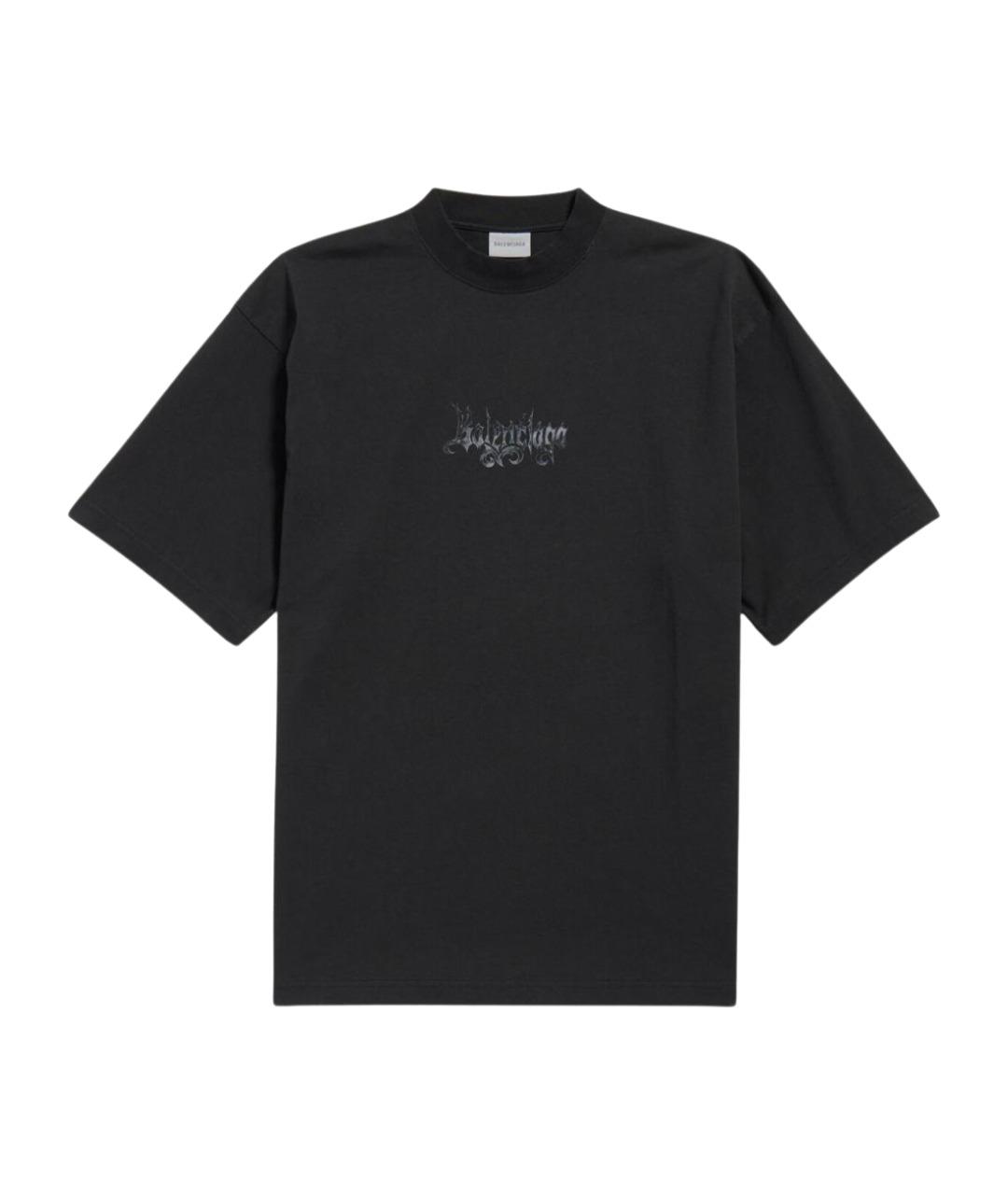 BALENCIAGA Черная хлопковая футболка, фото 1