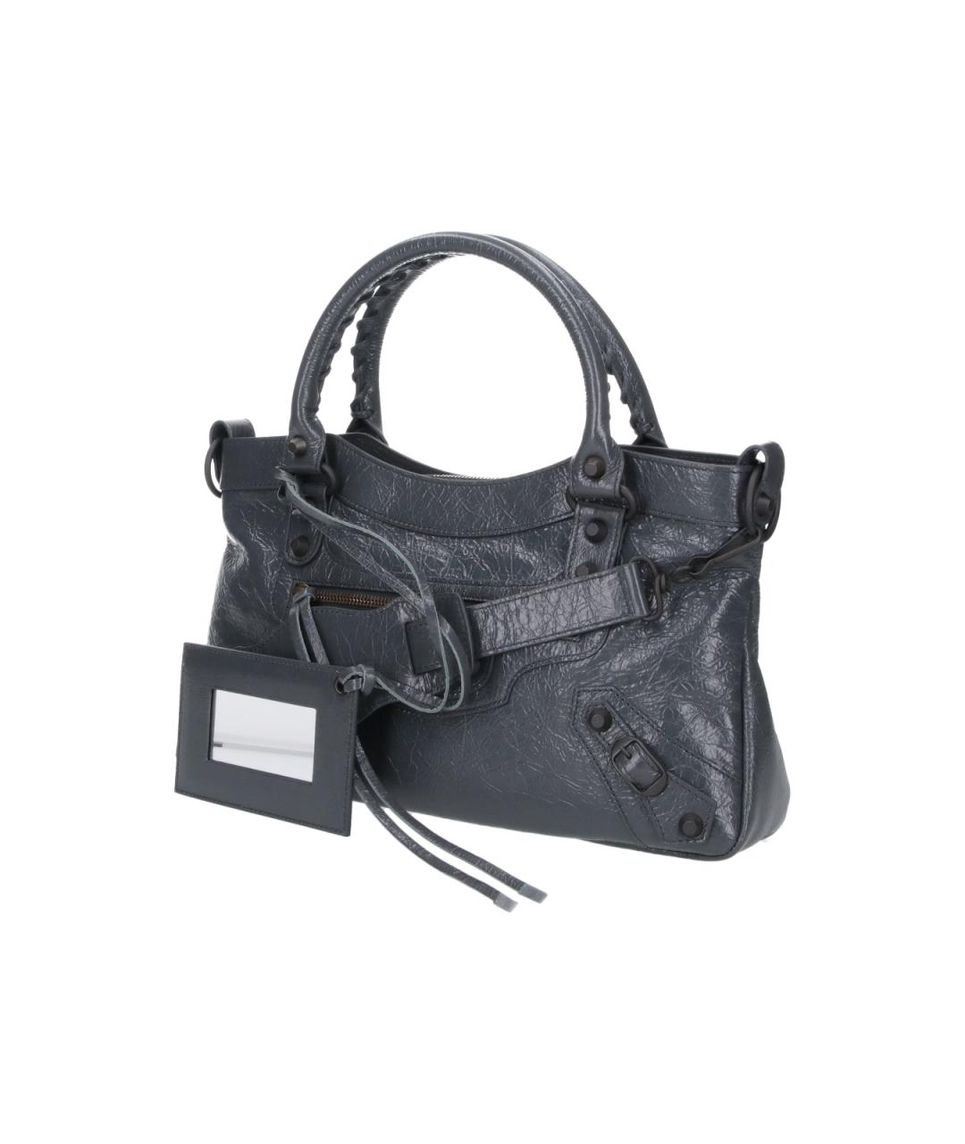 BALENCIAGA Серая кожаная сумка тоут, фото 2
