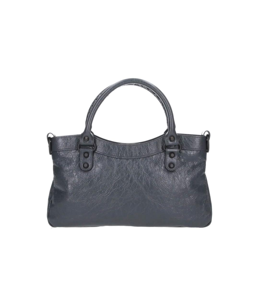 BALENCIAGA Серая кожаная сумка тоут, фото 3
