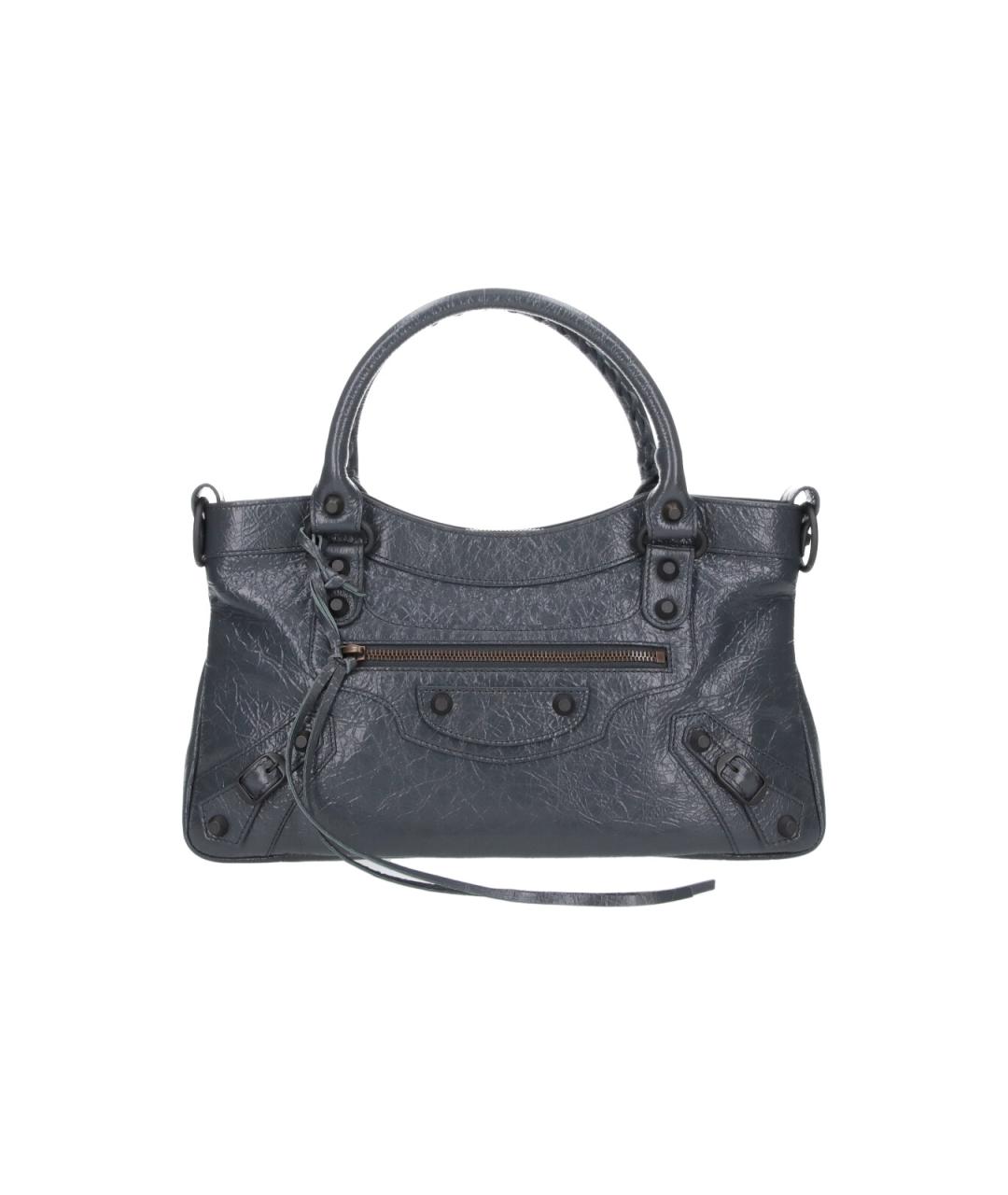 BALENCIAGA Серая кожаная сумка тоут, фото 6