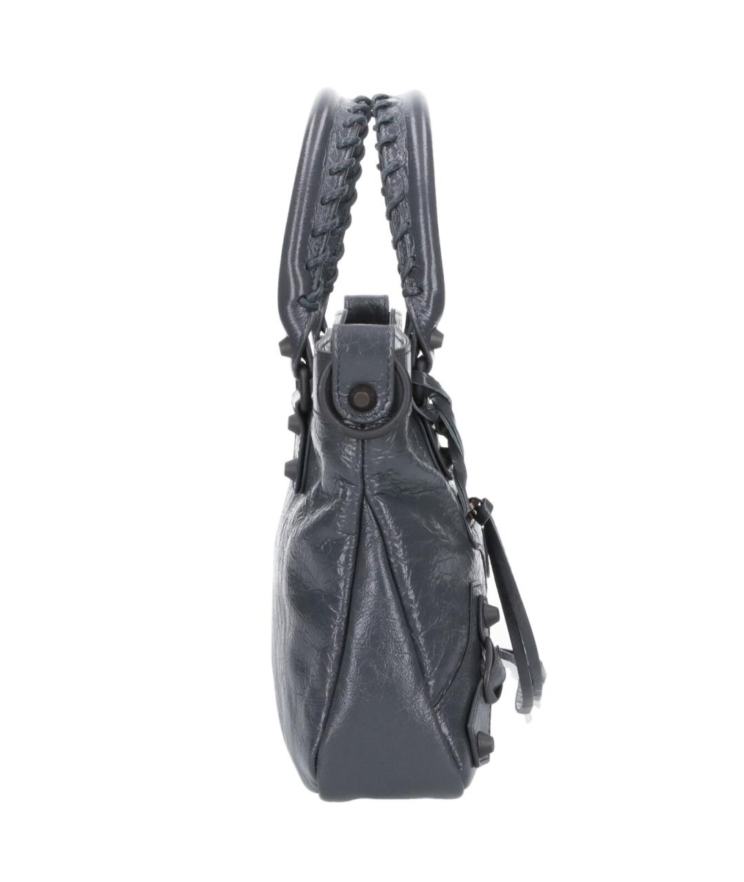 BALENCIAGA Серая кожаная сумка тоут, фото 5