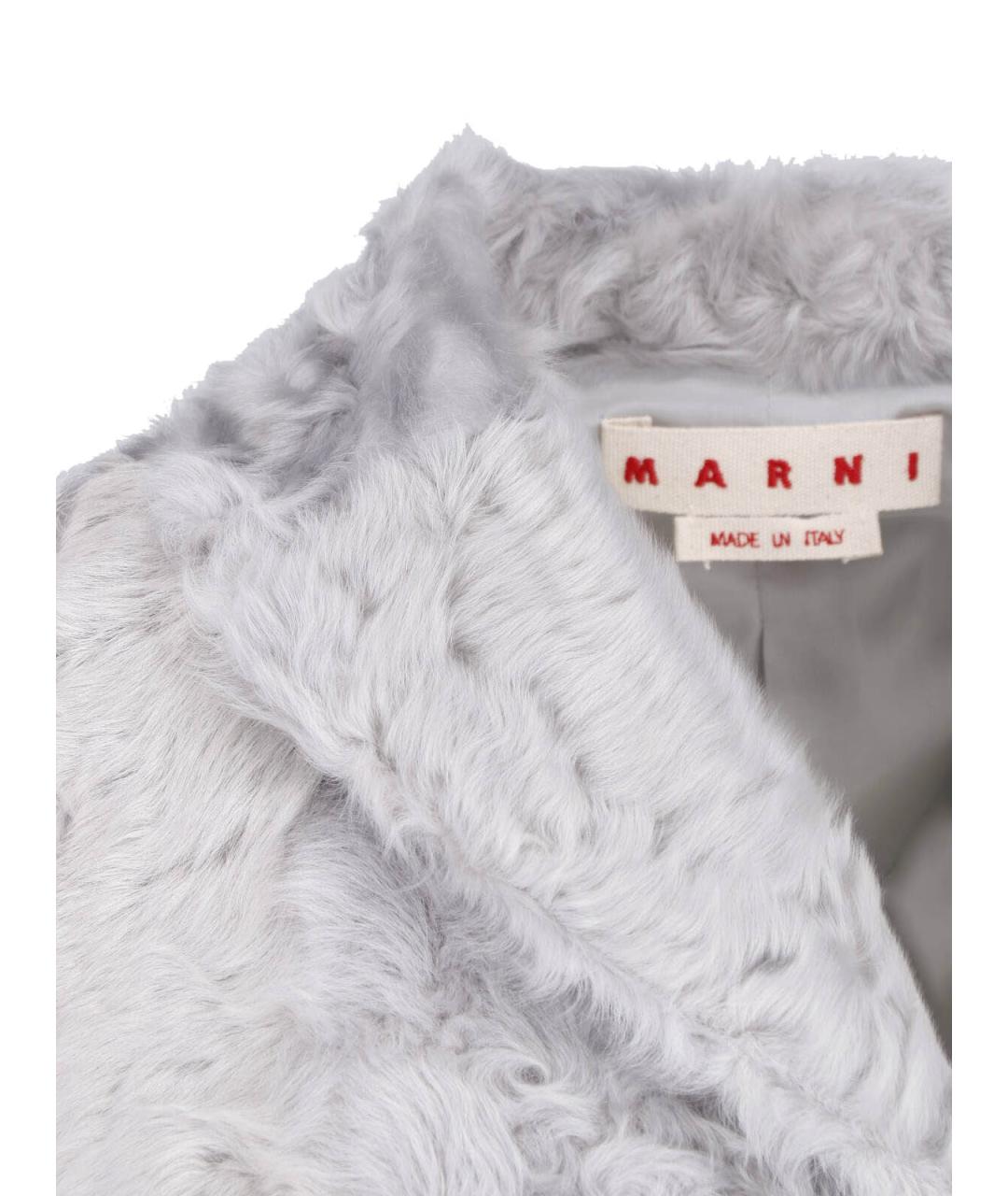 MARNI Голубая меховая дубленка, фото 5