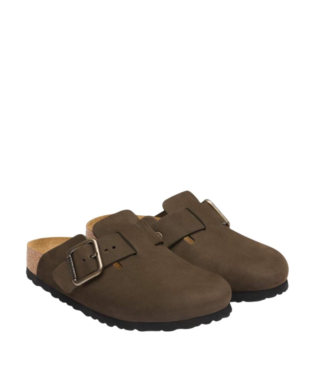 BIRKENSTOCK Коричневые замшевые мюли, фото 3