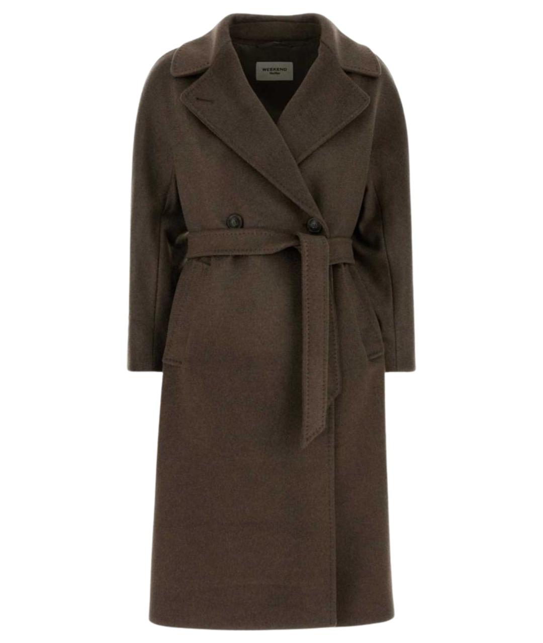 WEEKEND MAX MARA Коричневое шерстяное пальто, фото 1