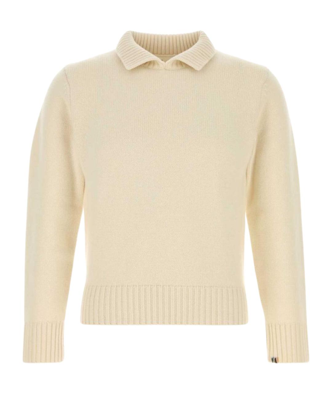 EXTREME CASHMERE Белый кашемировый джемпер / свитер, фото 1