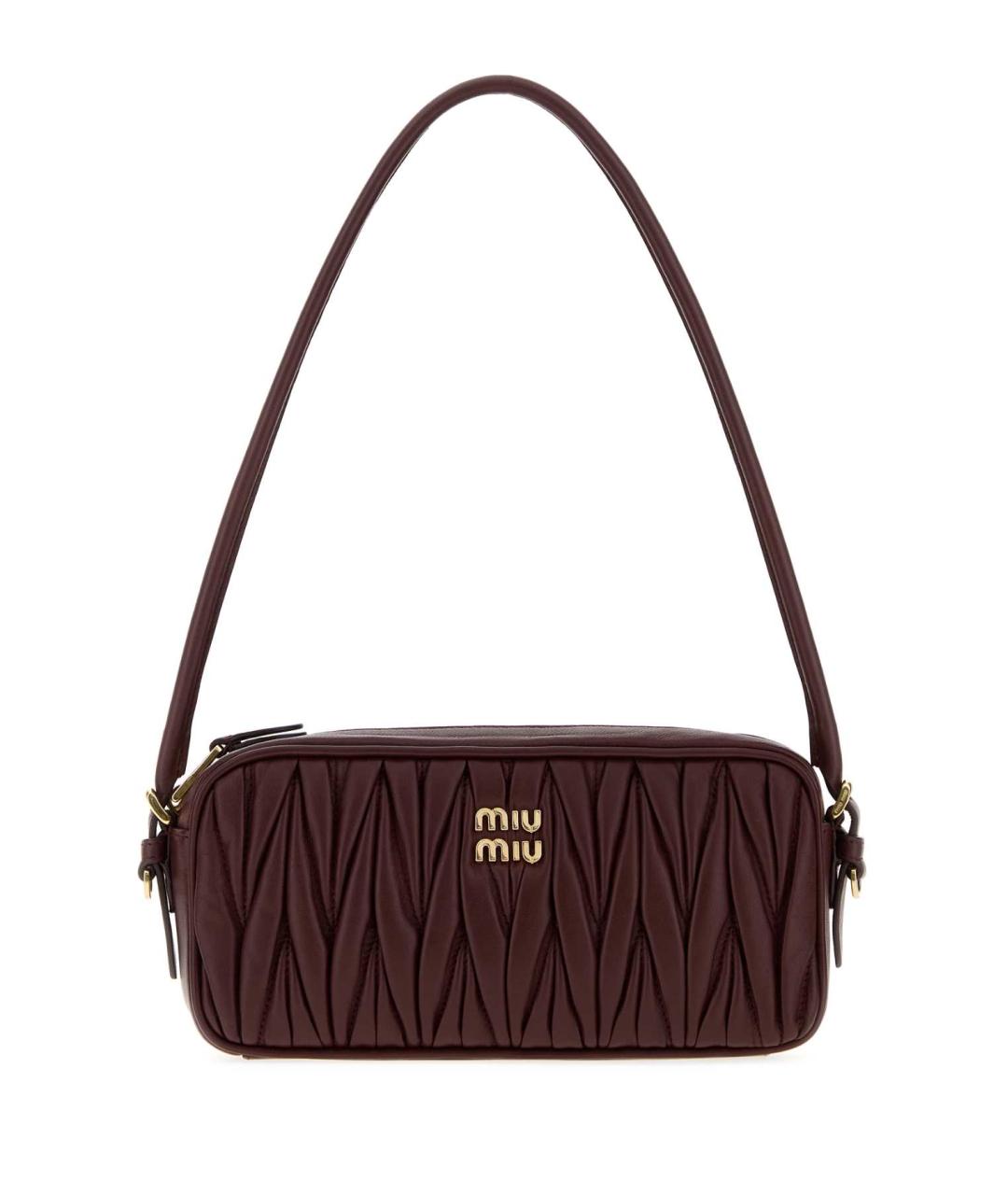 MIU MIU Бордовая кожаная сумка через плечо, фото 1
