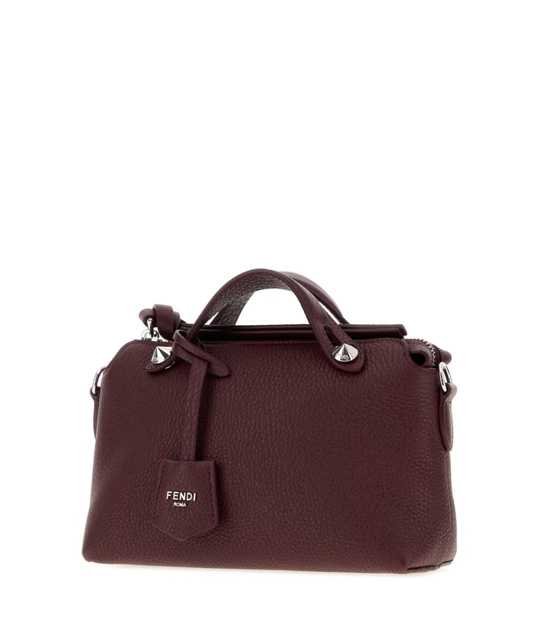 FENDI Бордовая кожаная сумка через плечо, фото 2