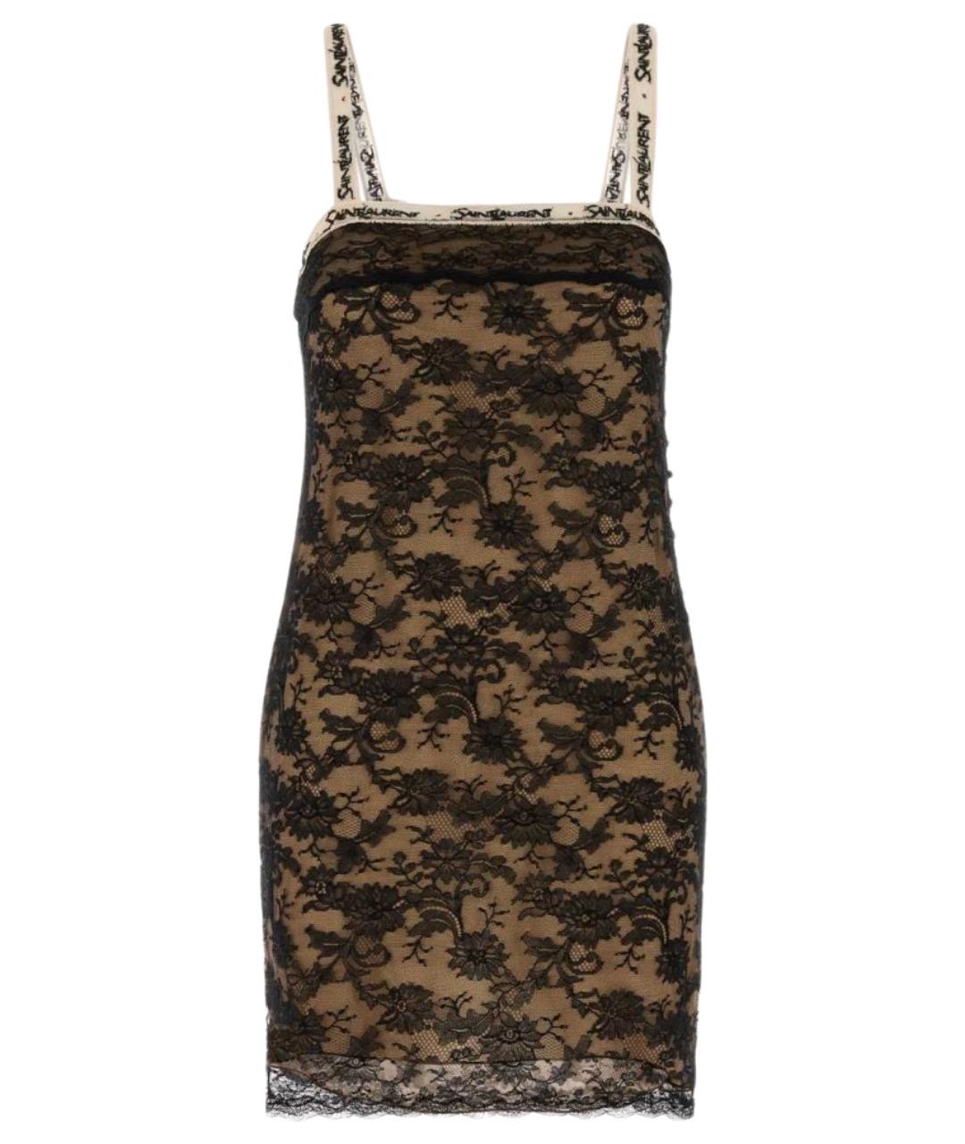 SAINT LAURENT Черное нейлоновое коктейльное платье, фото 1