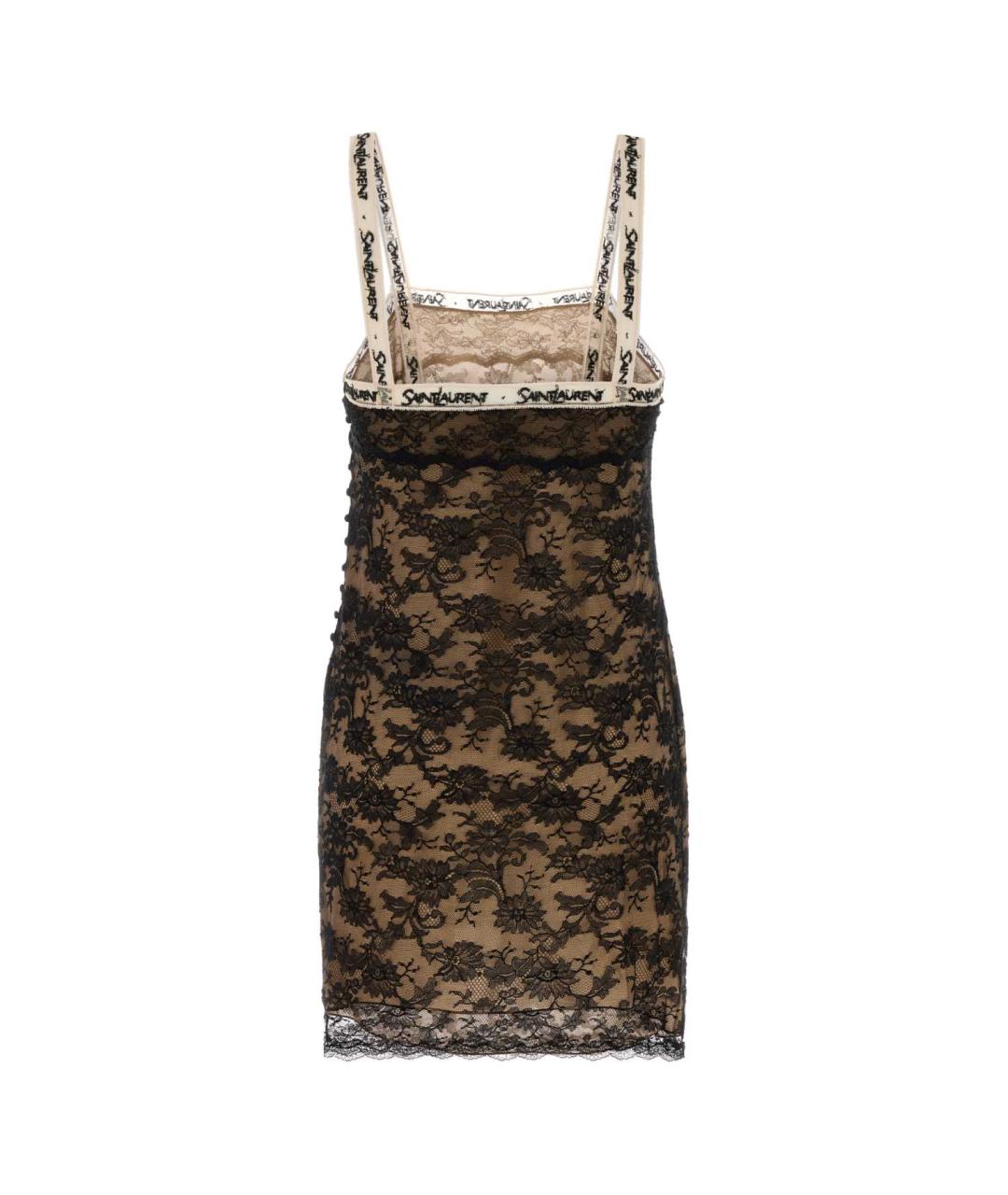 SAINT LAURENT Черное нейлоновое коктейльное платье, фото 2