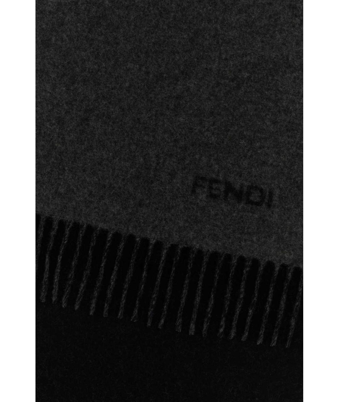 FENDI Серый кашемировый шарф, фото 2