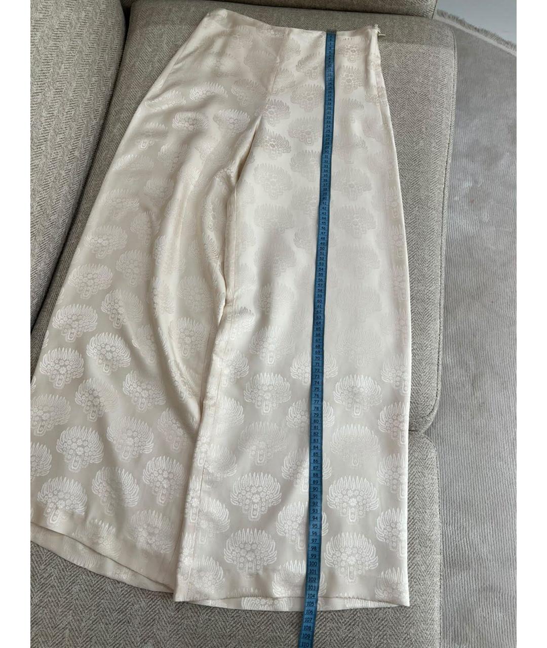 LORO PIANA Бежевые шелковые брюки широкие, фото 5