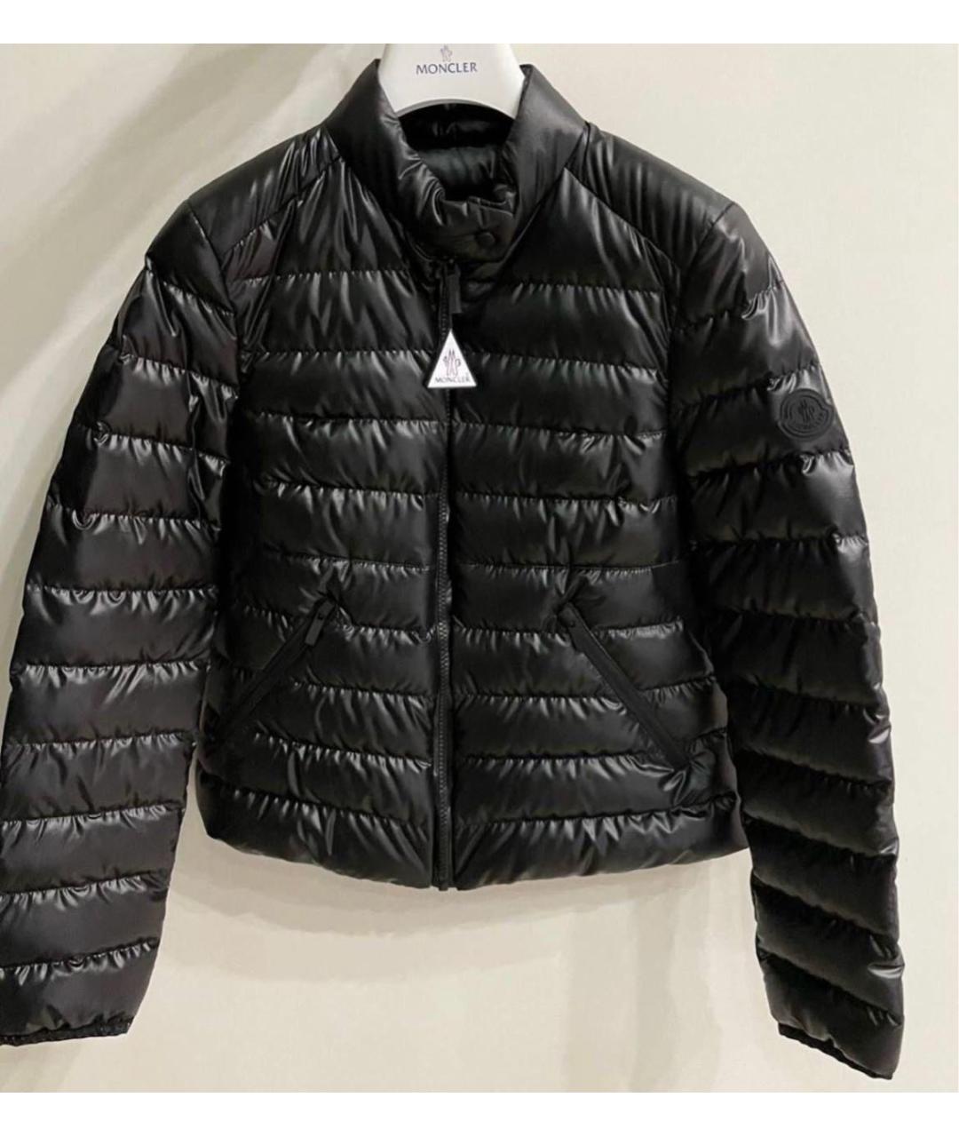 MONCLER Черный полиамидовый пуховик, фото 8