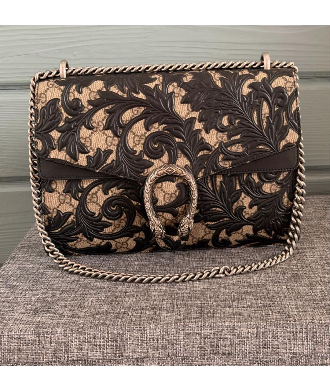 GUCCI Бежевая кожаная сумка через плечо, фото 5