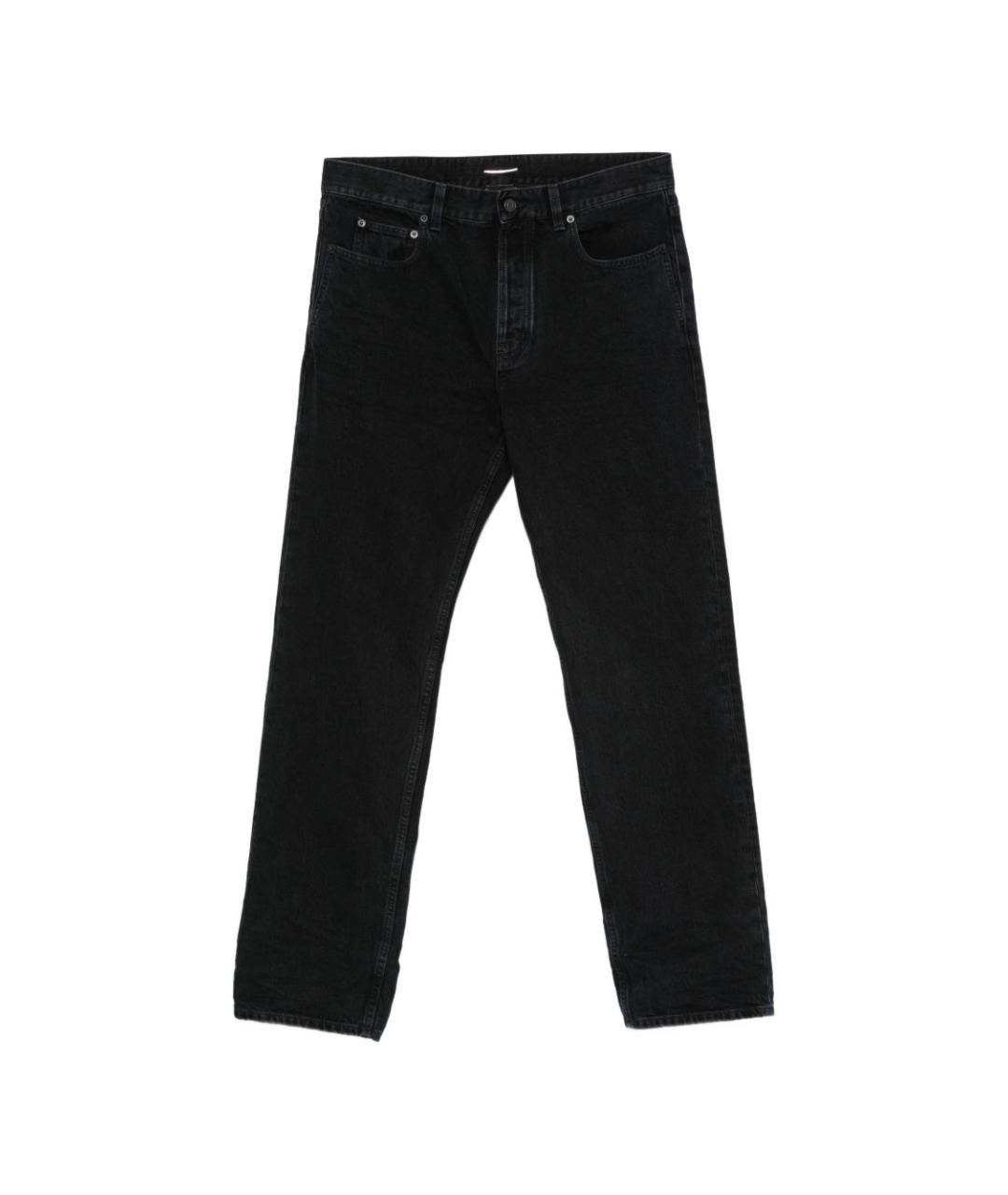 SAINT LAURENT Черные хлопковые прямые джинсы, фото 1