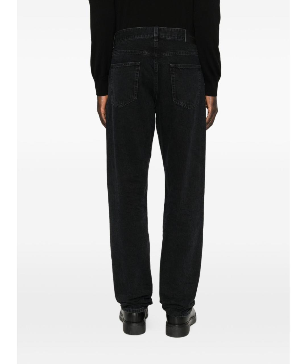 SAINT LAURENT Черные хлопковые прямые джинсы, фото 3