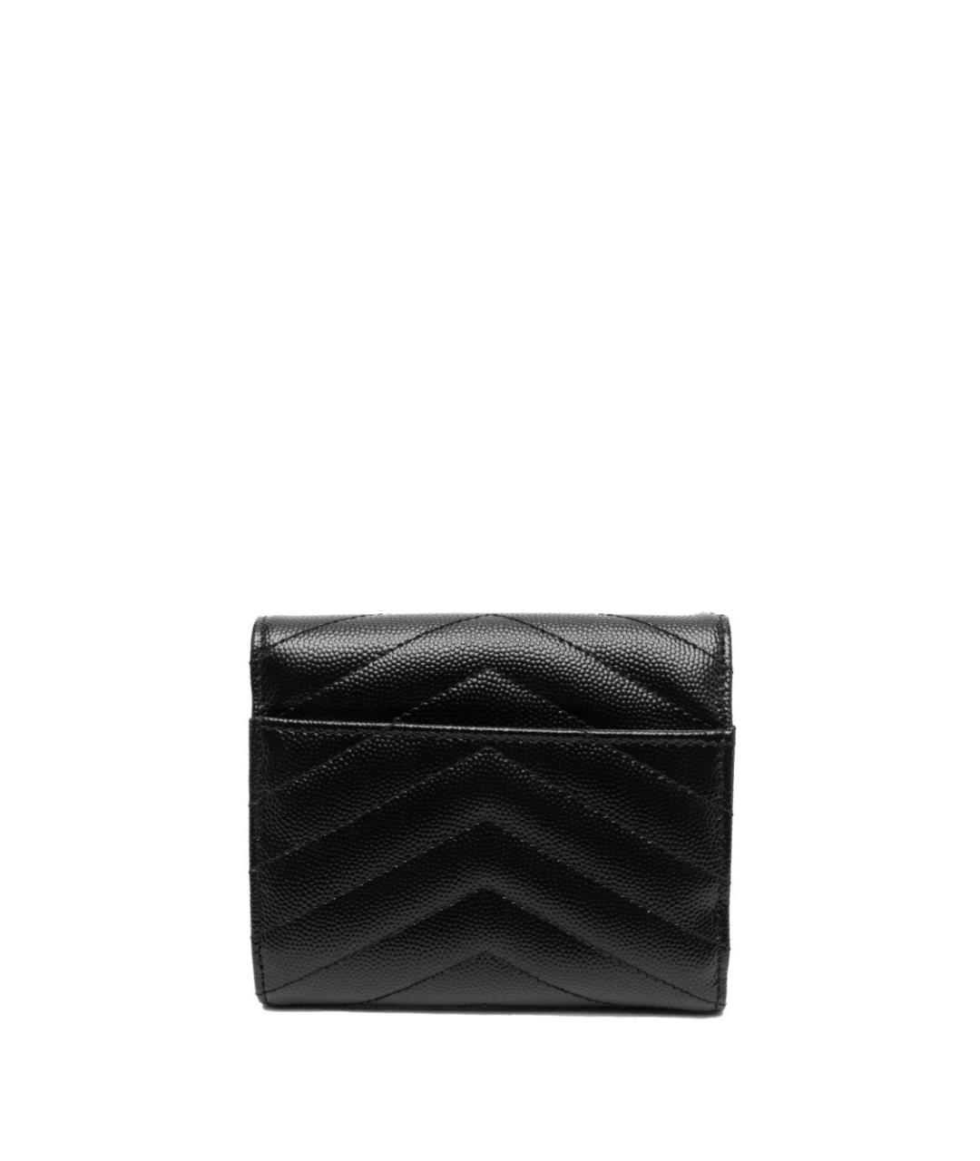 SAINT LAURENT Черный кожаный кошелек, фото 3