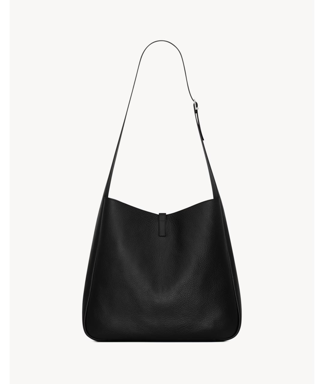SAINT LAURENT Черная кожаная сумка на плечо, фото 2