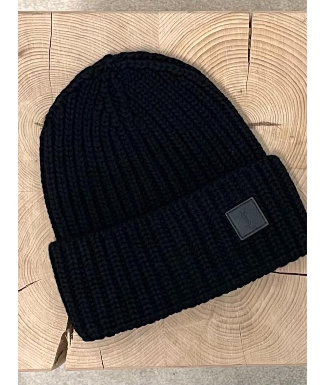 SAINT LAURENT Черная шерстяная шапка, фото 2