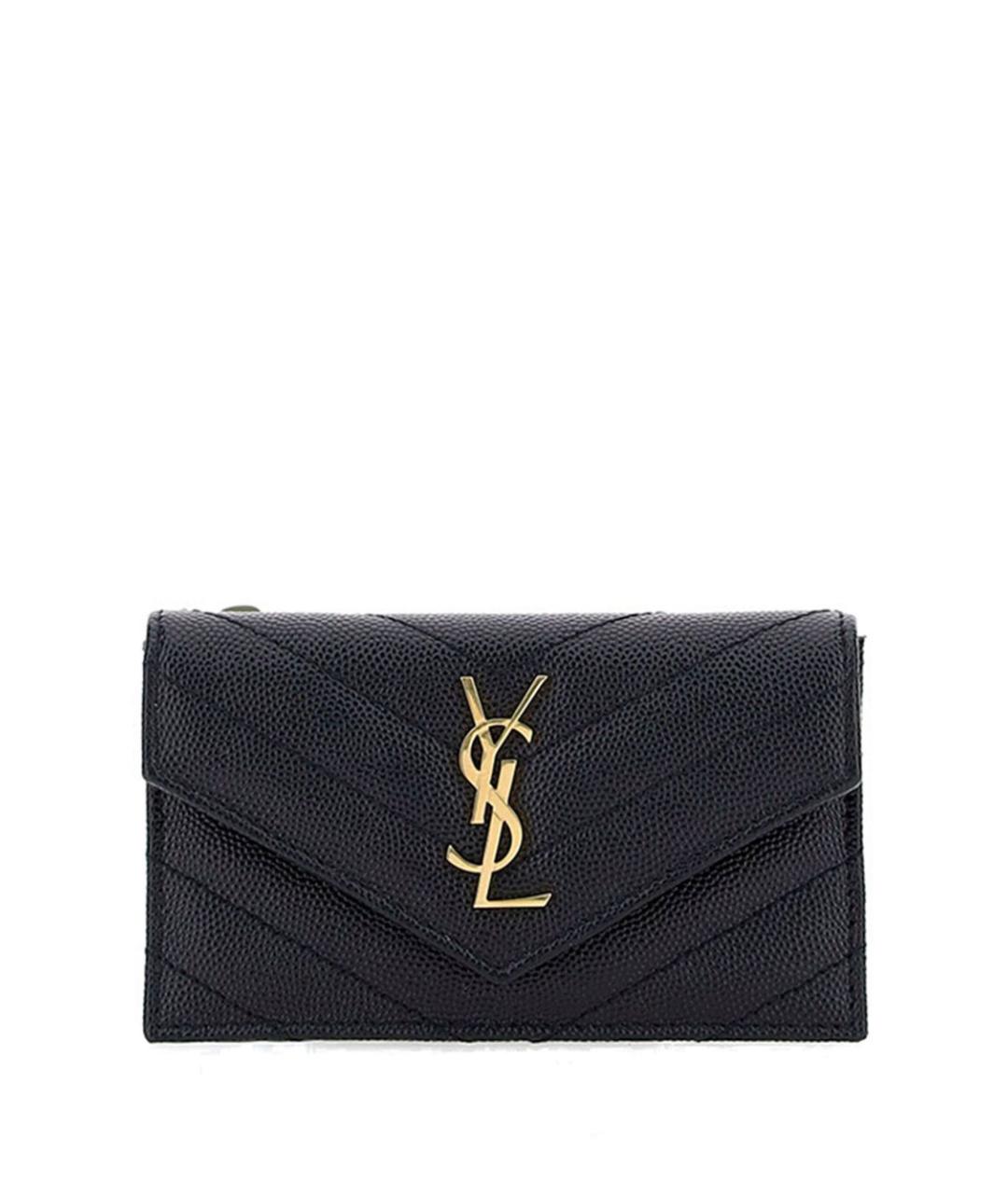SAINT LAURENT Черный кожаный кардхолдер, фото 4