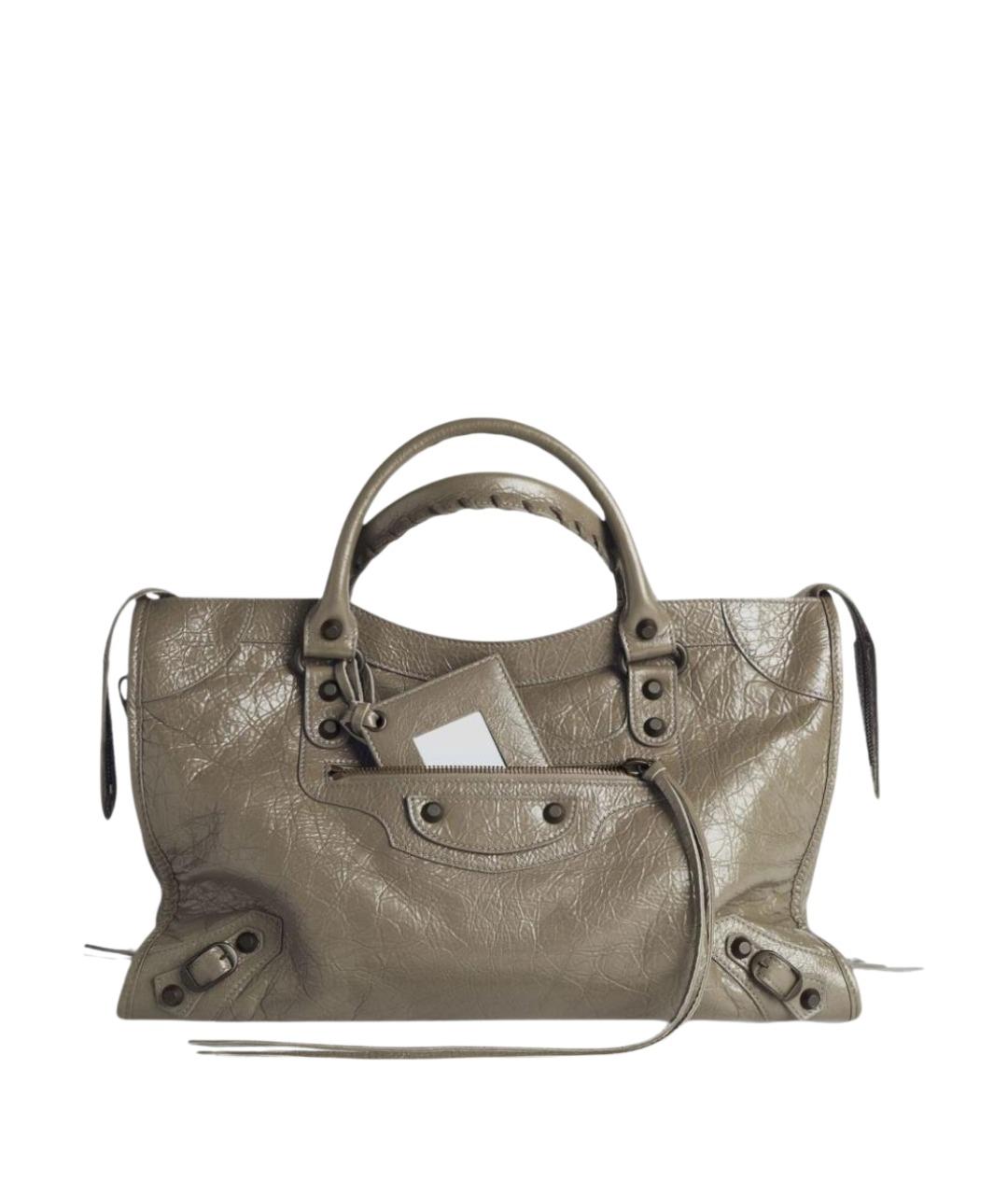 BALENCIAGA Зеленая кожаная сумка тоут, фото 1