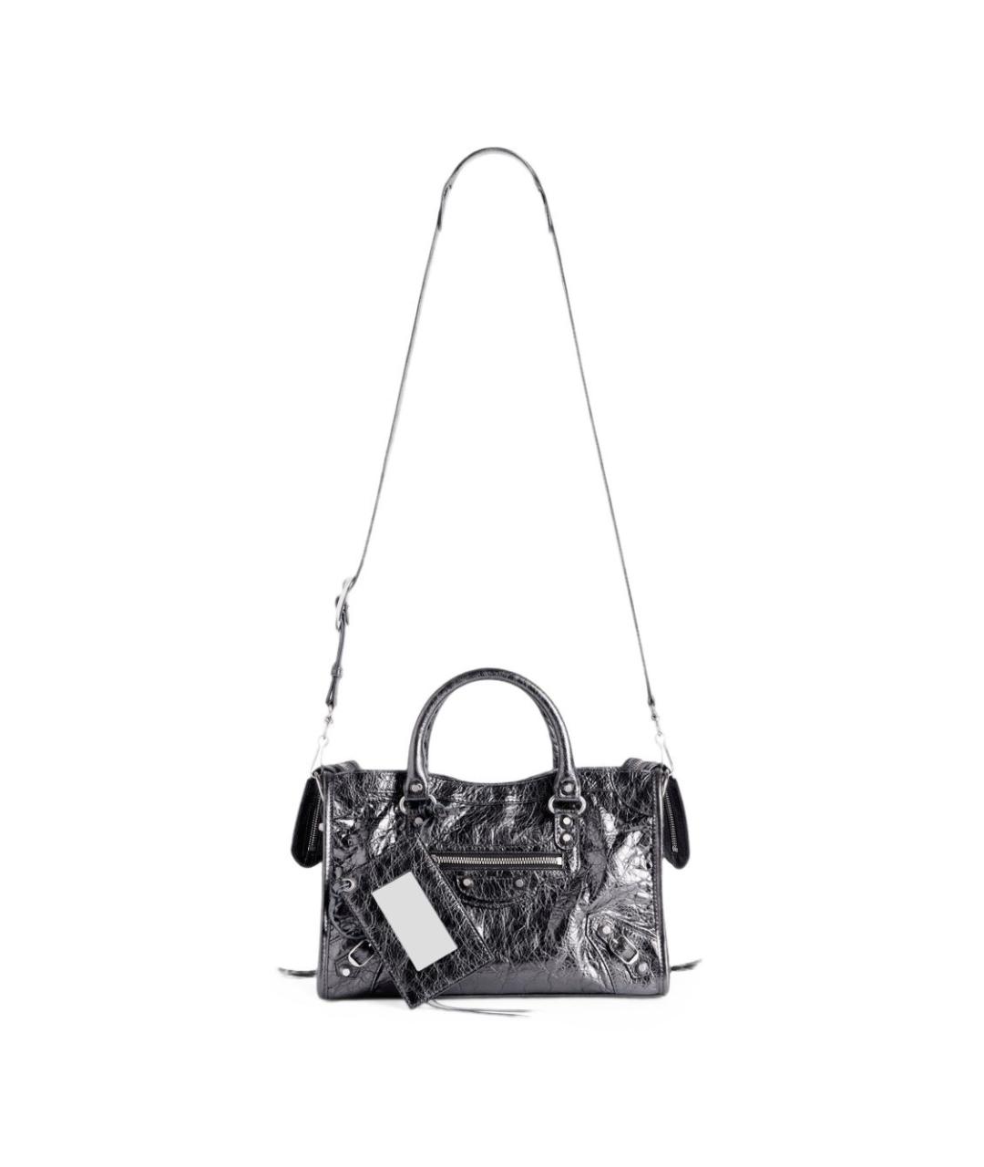 BALENCIAGA Серая кожаная сумка тоут, фото 5