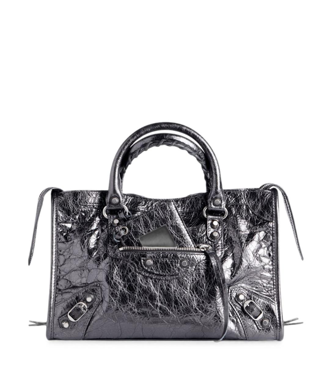 BALENCIAGA Серая кожаная сумка тоут, фото 1