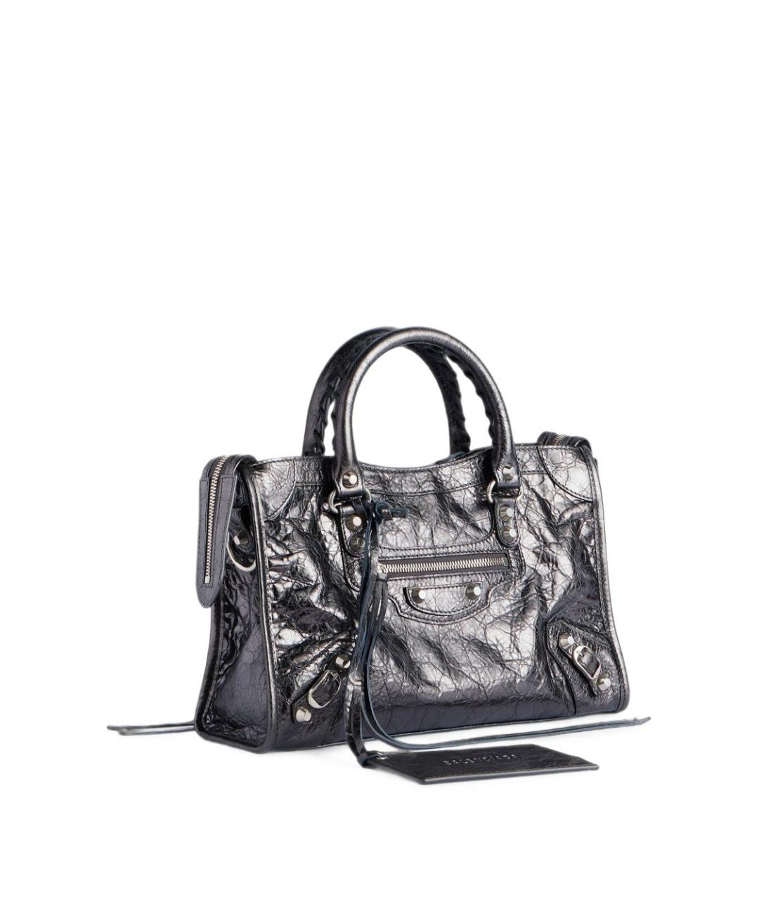 BALENCIAGA Серая кожаная сумка тоут, фото 4
