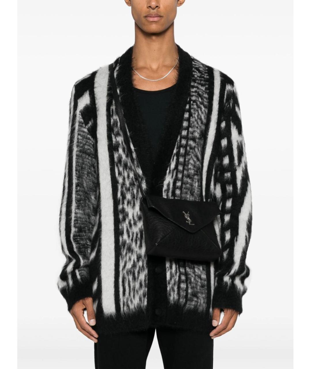 SAINT LAURENT Черная кожаная сумка на плечо, фото 6