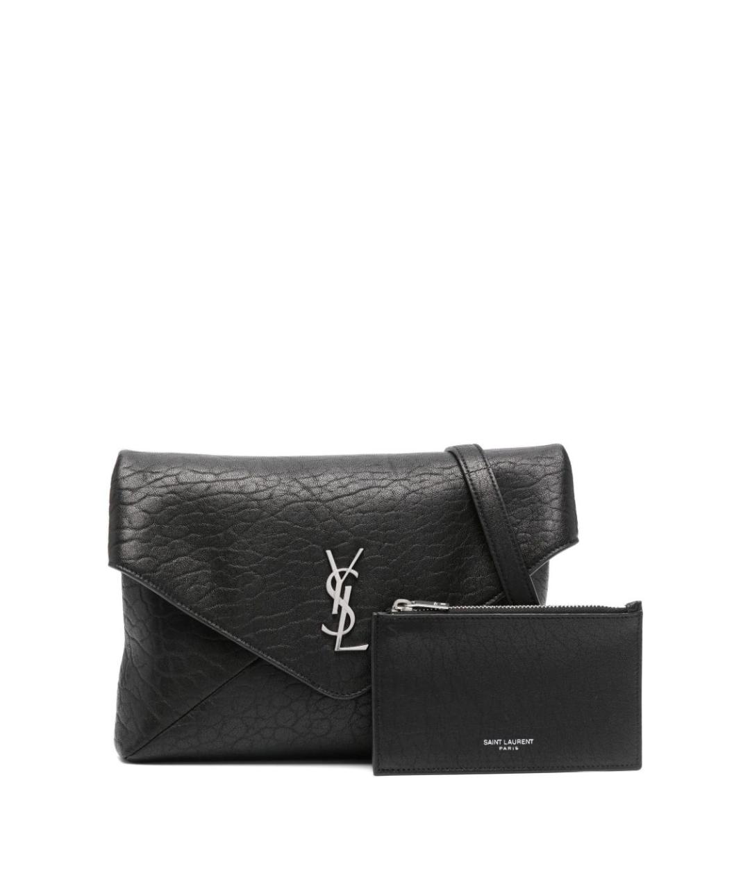 SAINT LAURENT Черная кожаная сумка на плечо, фото 5