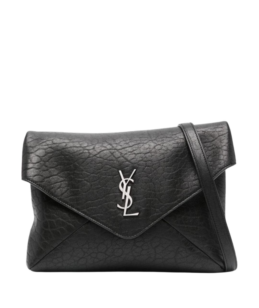 SAINT LAURENT Черная кожаная сумка на плечо, фото 1