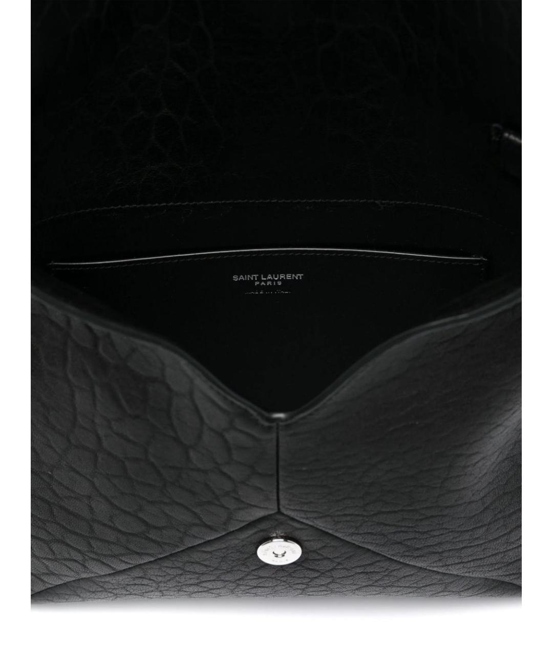 SAINT LAURENT Черная кожаная сумка на плечо, фото 3