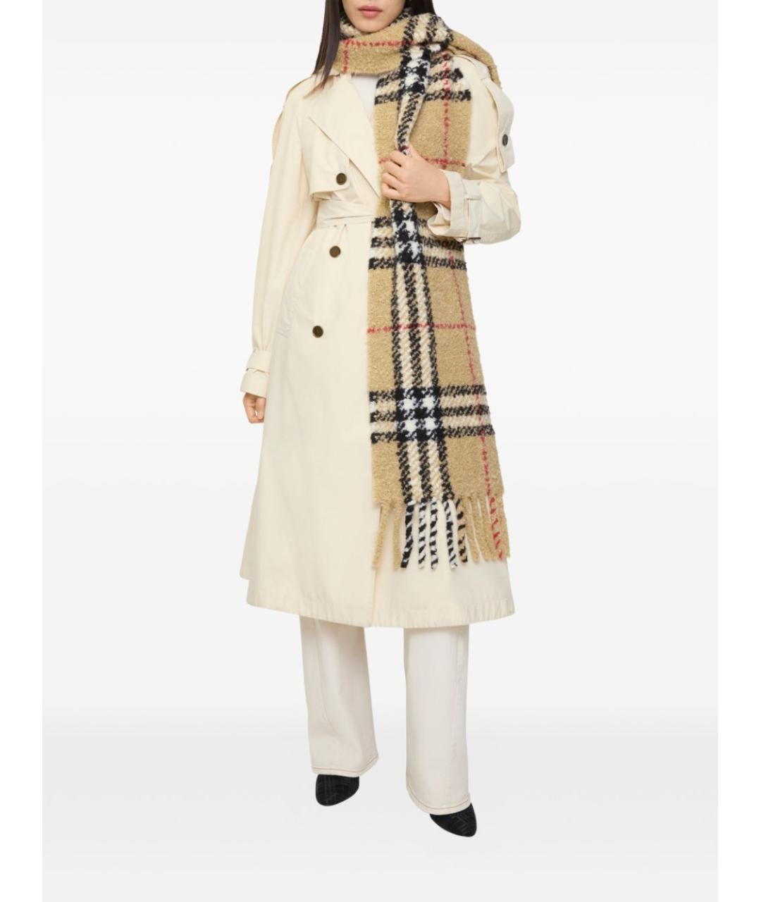 BURBERRY Бежевый шарф, фото 7