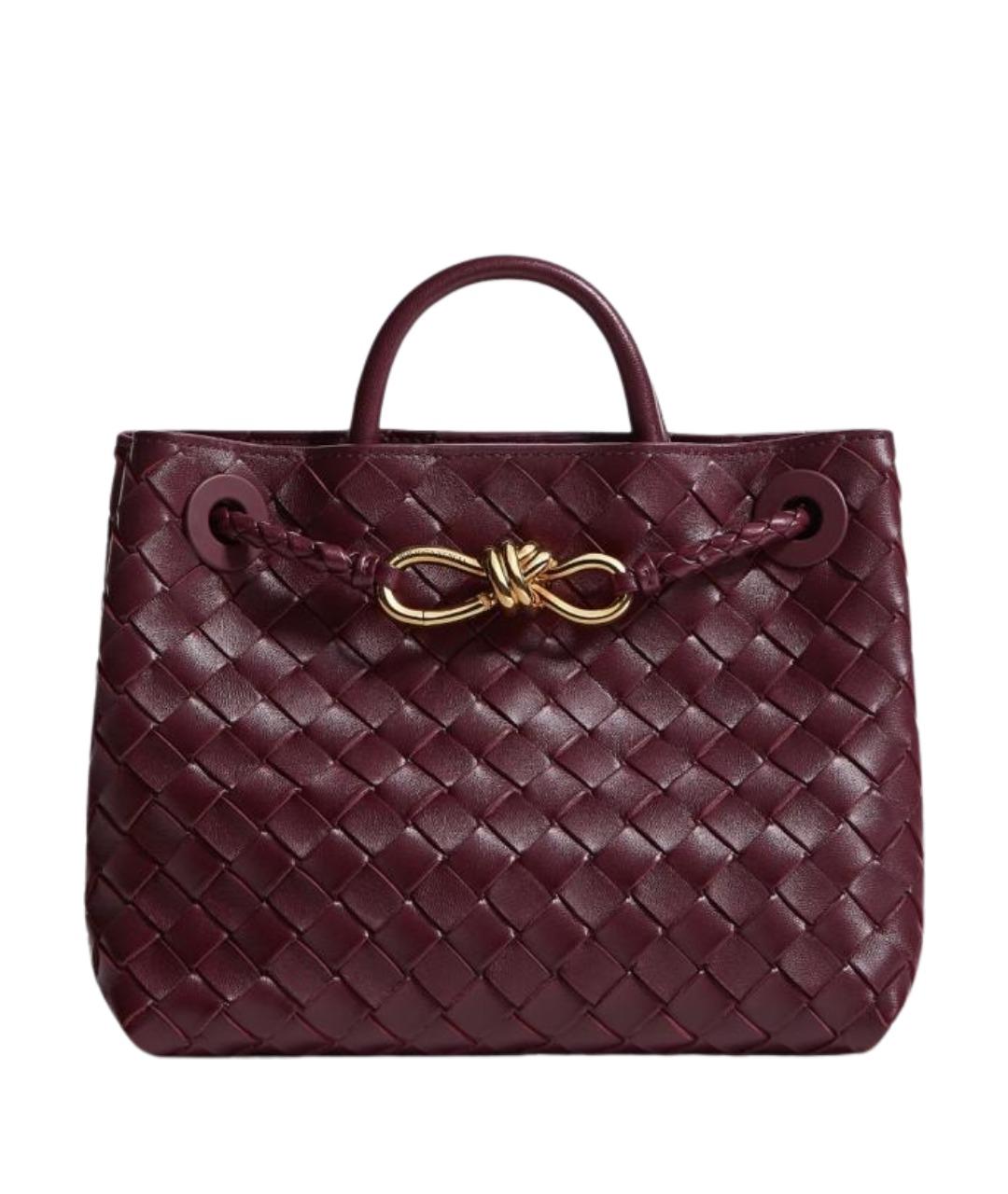 BOTTEGA VENETA Бордовая кожаная сумка тоут, фото 1